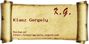 Klasz Gergely névjegykártya